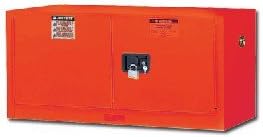 Justrite 12 Gallon Manual Close Piggyback Flammable Storage Cabinet, 18 Gauge Steel, 2 Door Fire Cabinet, 18' x 43' x 18', Made in The USA, Red, 891301