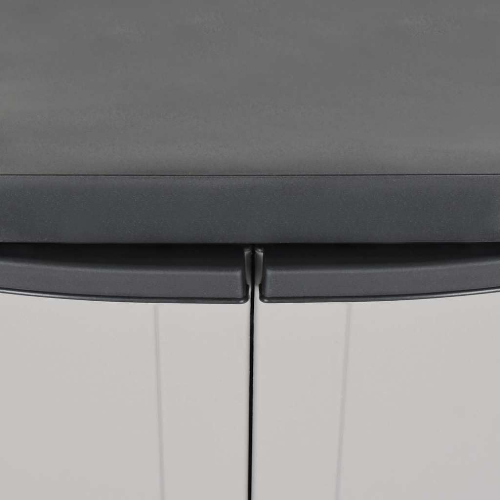 vidaXL Outdoor Storage Cabinet - Weather-Resistant Polypropylene/PP, Adjustable Shelves, Lockable, Compact Design for Garden/Balcony/Patio, Grey & Black, 38.2' x 14.6' x 33.5'