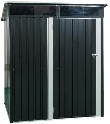 Chery Industrial 5 x 3FT Outdoor Storage Shed, Affordable Metal Tool Shed with Lockable Sliding Door and Vents,Waterproof Galvanized Steel Sheds & Outdoor Storage for Backyard, Garden, Patio