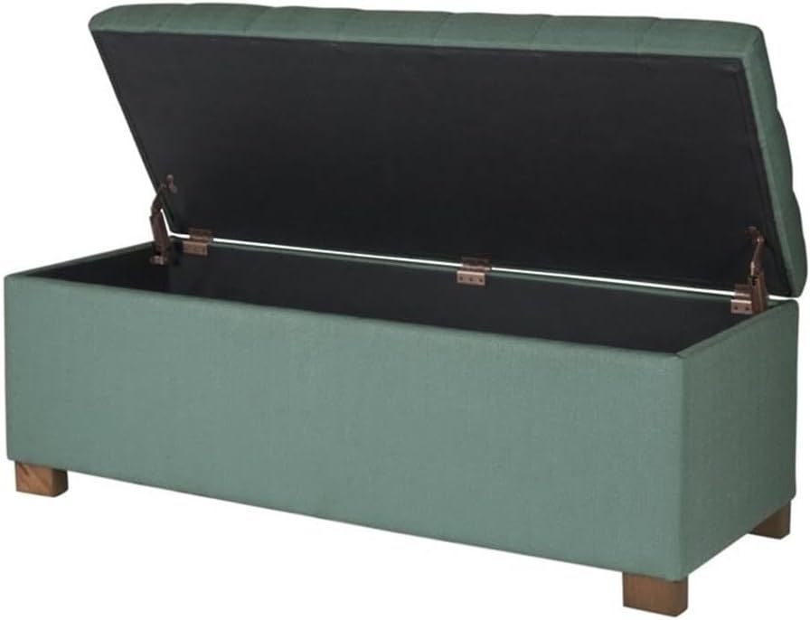 HomePop Large Storage Ottoman Bench with Lift Off Lid, Teal 46' x 18' x 18'