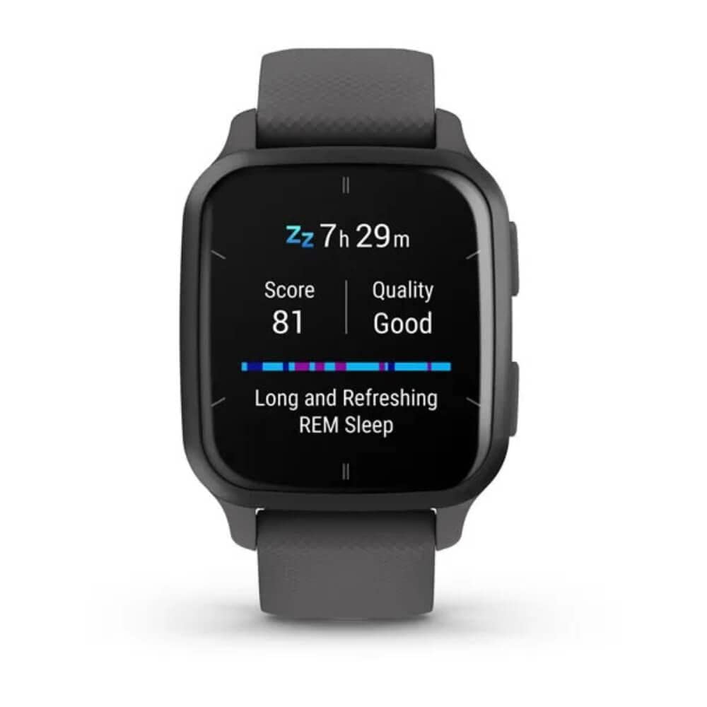 Garmin Venu Sq 2 Smartwatch (Slate Aluminum Bezel with Shadow Gray Case and Silicone Band)