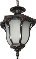Chandelier Outdoor Aluminum Hanging Lantern, Waterproof Glass Chandelier, Corridor Courtyard Decoration Ceiling nave Villa Garden Pavilion Grape Light/Black/18.5*31.5cm