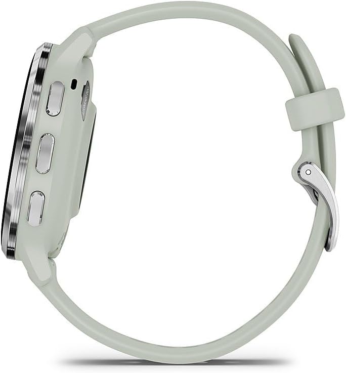 Garmin 010-02785-01 Venu 3S Health Fitness GPS Smartwatch Steel Bezel with Sage Gray Case 41mm | Official USA Partner Model | Bundle with Deco Screen Protector, Fitness & Wellness Suite
