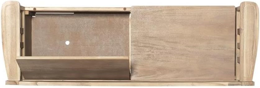 Linon Lottie Entryway Split Seat Storage Bench in Washed Natural Wood