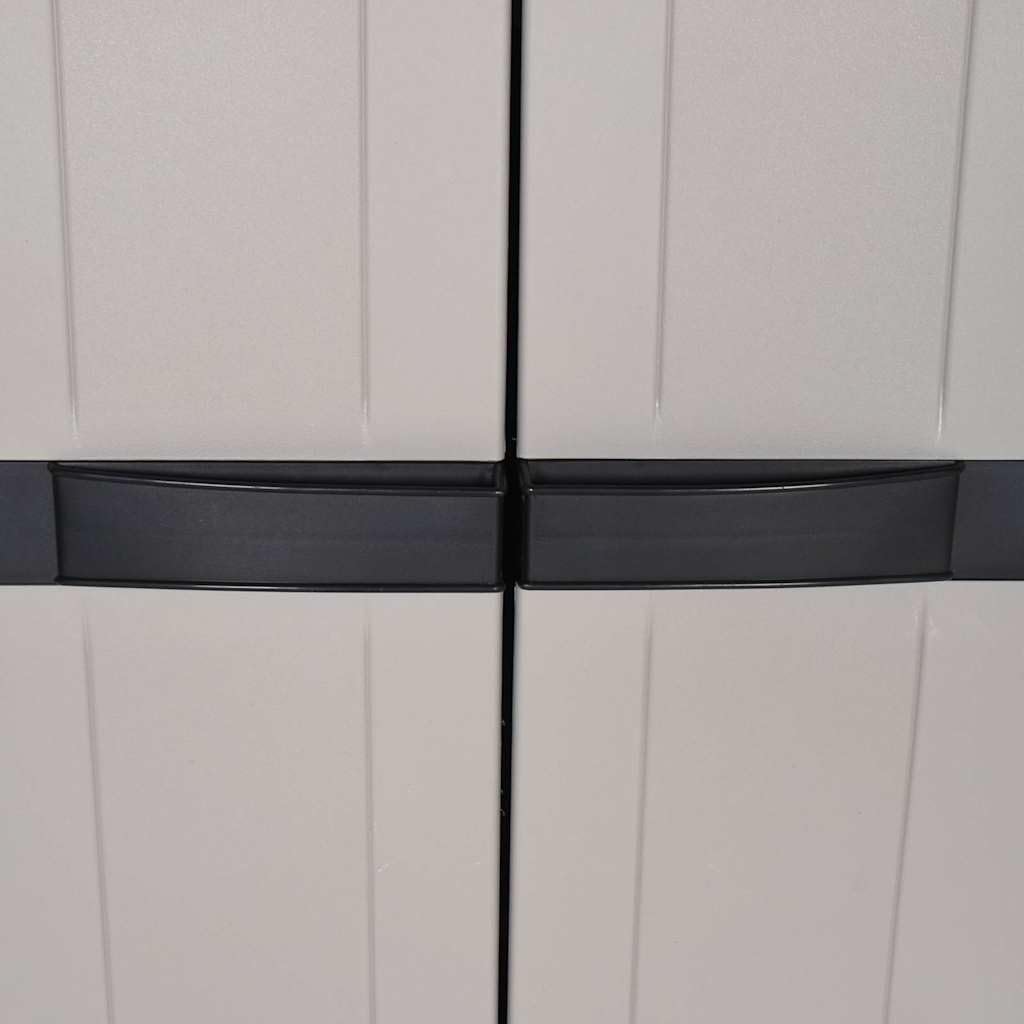vidaXL Outdoor Storage Cabinet - Weather-Resistant Polypropylene/PP, Adjustable Shelves, Lockable, Compact Design for Garden/Balcony/Patio, Grey & Black, 38.2' x 14.6' x 65'