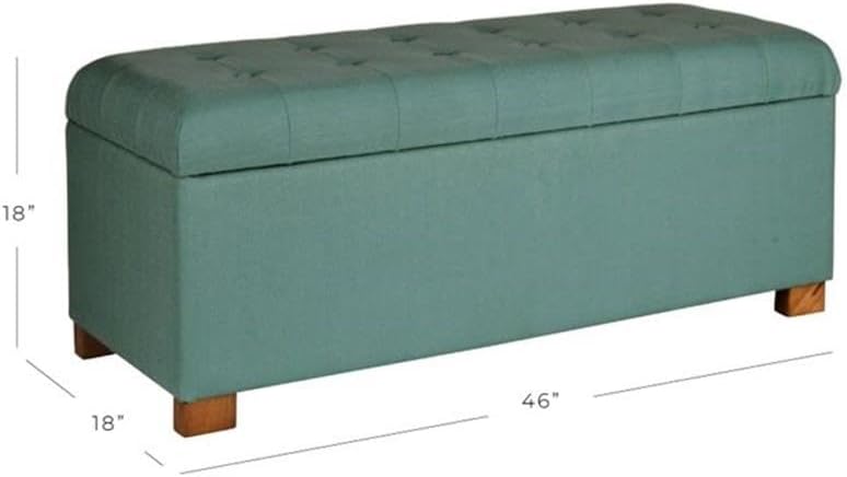 HomePop Large Storage Ottoman Bench with Lift Off Lid, Teal 46' x 18' x 18'