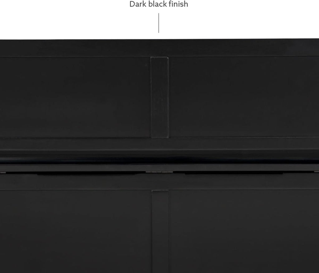Linon Carlton Padded Bench, 44.5'W x 17'D x 30'H, Black