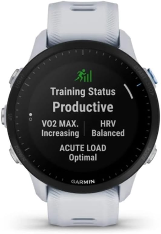 Garmin Forerunner® 955, GPS Running Smartwatch, Tailored to Triathletes, Long-Lasting Battery, Whitestone