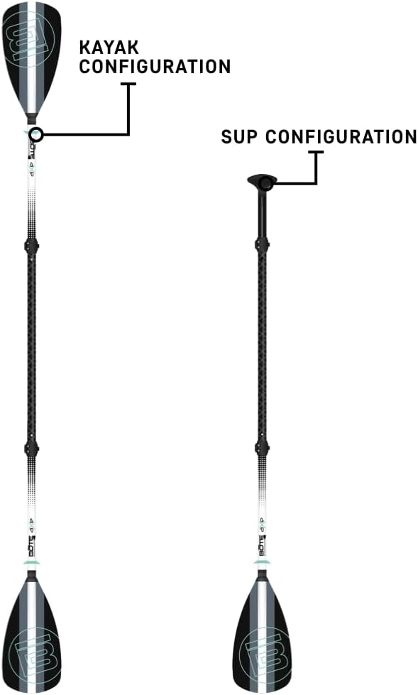 BOTE 4-Piece Hybrid Paddle Fiberglass Stand Up Paddle Board Kayak Universal Convertible Axe Blade Paddle Fishing Kayaking Surfing Canoe Family Friendly Adult 4 Piece