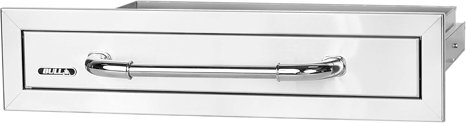 Bull Outdoor Products Premium Components for Outdoor Kitchen BBQ Island Stainless Steel Drawer with Reveal