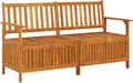 vidaXL Indoor and Outdoor Storage Bench – Solid Acacia Wood, Stable Seating, Ample Storage, Ideal for Patio, Weather, Comes with Cushion
