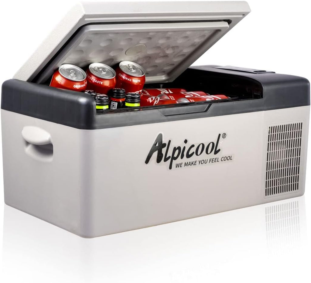 Alpicool C15 Portable Car Freezer,12 Volt Refrigerator, 16 Quart (15 Liter) Fast Cooling 12V Car Fridge -4℉~68℉, Car Cooler, 12/24V DC and 100-240V AC for Outdoor, Camping, RV, Truck, Boat