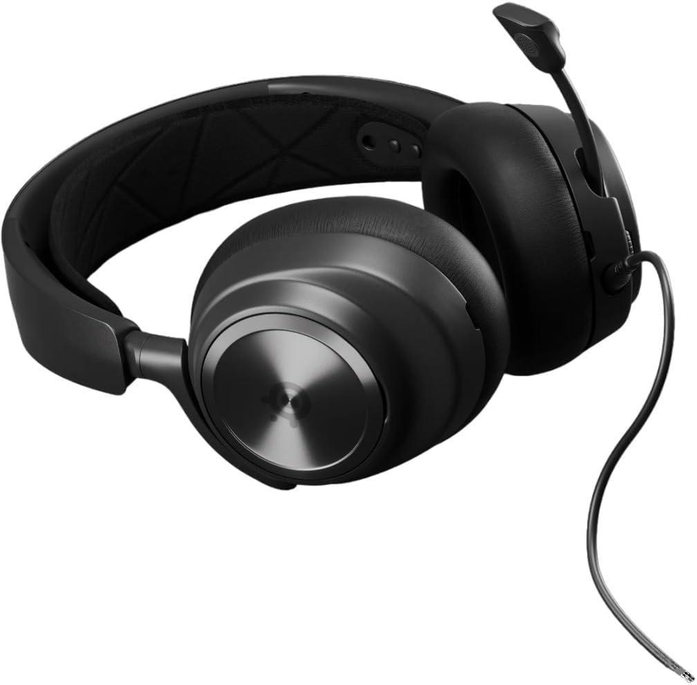 SteelSeries Arctis Nova Pro Wired Button Switch High-Fidelity Gaming Headset with AI-Powered Noise Cancelling Microphone and Multi-System Connect for Xbox, PC, PS4, and PS5