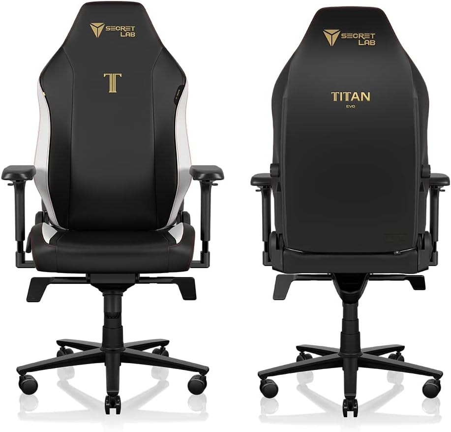 Secretlab Titan Evo Classic Gaming Chair - Reclining, Ergonomic & Comfortable Computer Chair with 4D Armrests, Magnetic Head Pillow & 4-Way Lumbar Support - Black - Leatherette