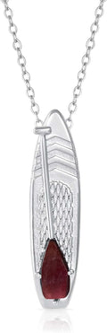 JANUARY Birthstone Paddle board Necklace in GARNET | Paddleboard Jewelry Gift