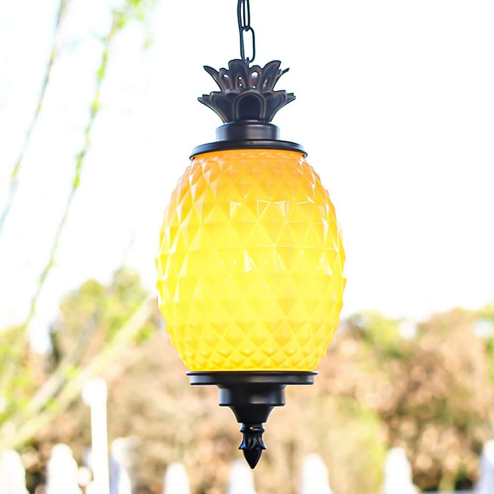 Outdoor Pendant Lights Waterproof Hanging Lights Fixture Corridor Courtyard Decoration Ceiling Lamp Aisle Villa Garden Pavilion Pendant Lantern Pineapple Modeling Hanging Lamp