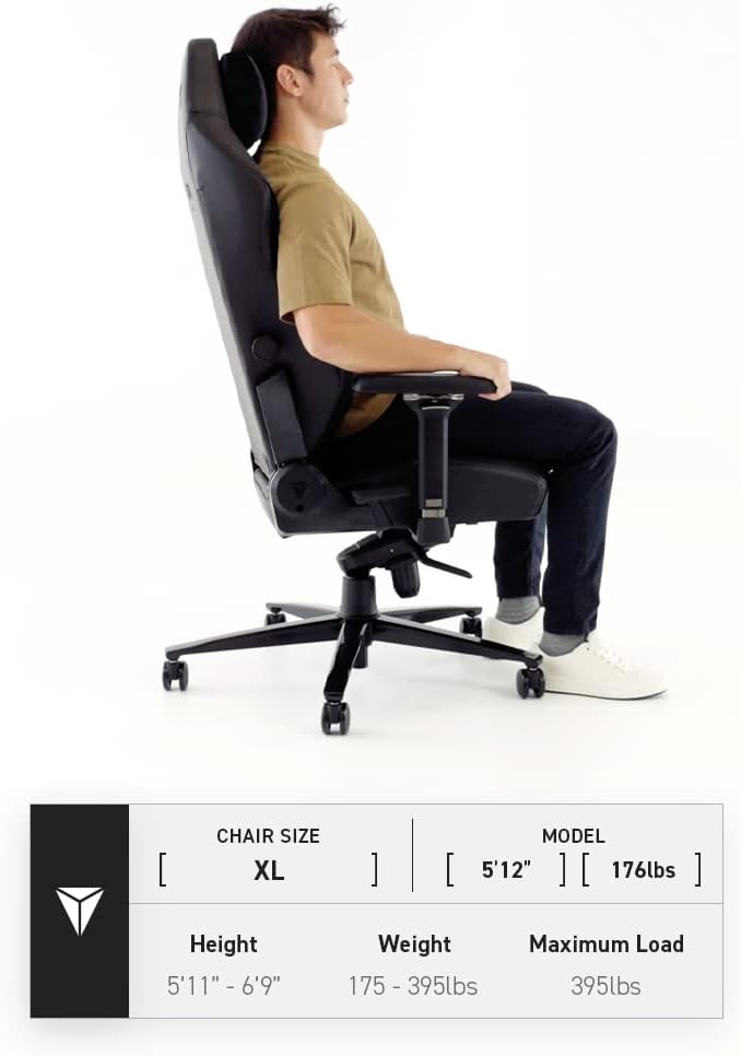 Secretlab Titan Evo Stealth Gaming Chair - Reclining, Ergonomic & Heavy Duty Computer Chair with 4D Armrest, Magnetic Head Pillow & Lumbar Support - Big and Tall Up to 395lbs - Black - Leatherette