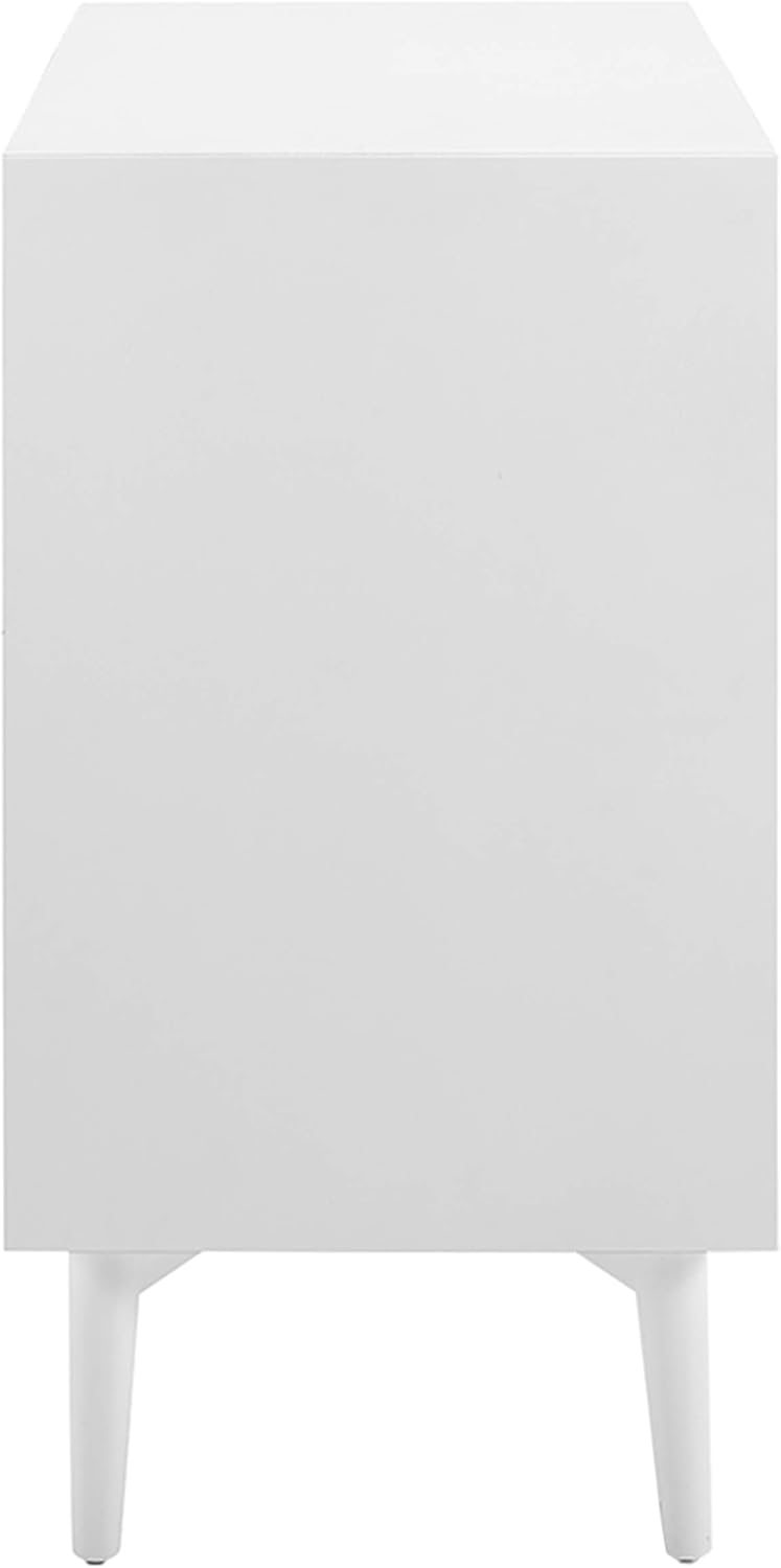 Crosley Furniture Landon Bar Cabinet with Storage Shelves and Wine Rack, White