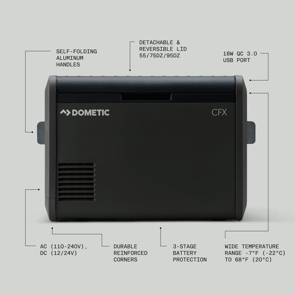 Dometic CFX Electric Cooler | Portable Freezer | CFX5 & CFX3 Series | AC/DC or Solar Powered