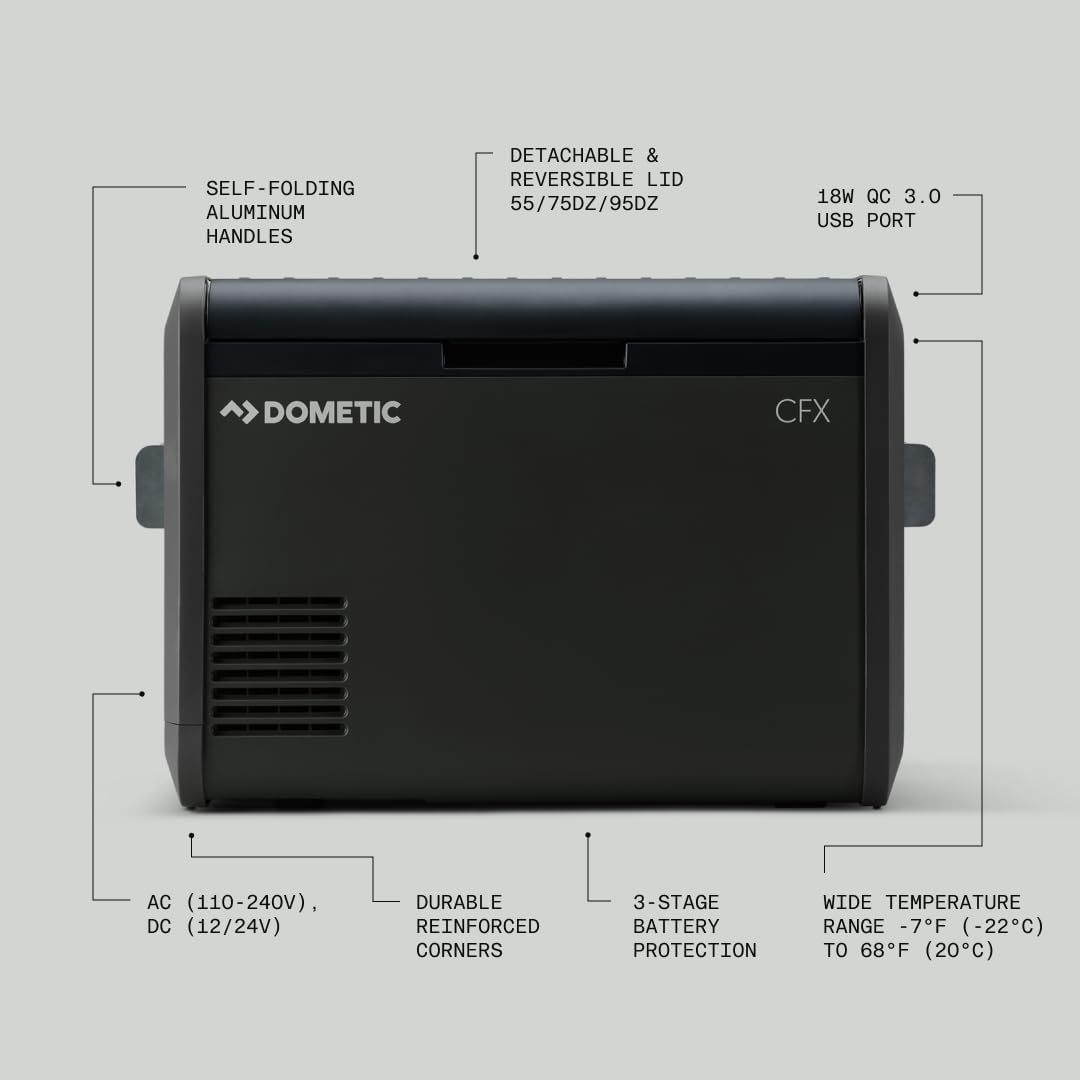Dometic CFX Electric Cooler | Portable Freezer | CFX5 & CFX3 Series | AC/DC or Solar Powered