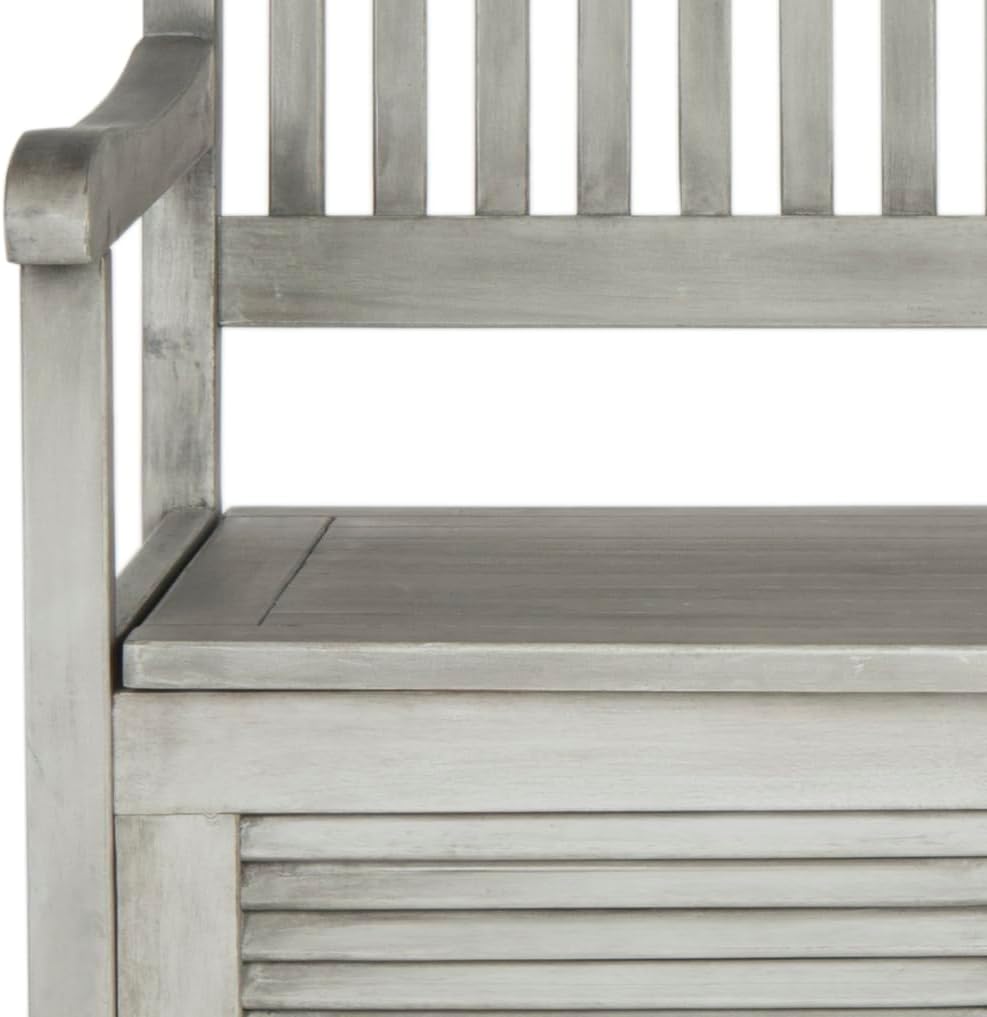 Safavieh Outdoor Collection Brisbane Grey Storage Bench