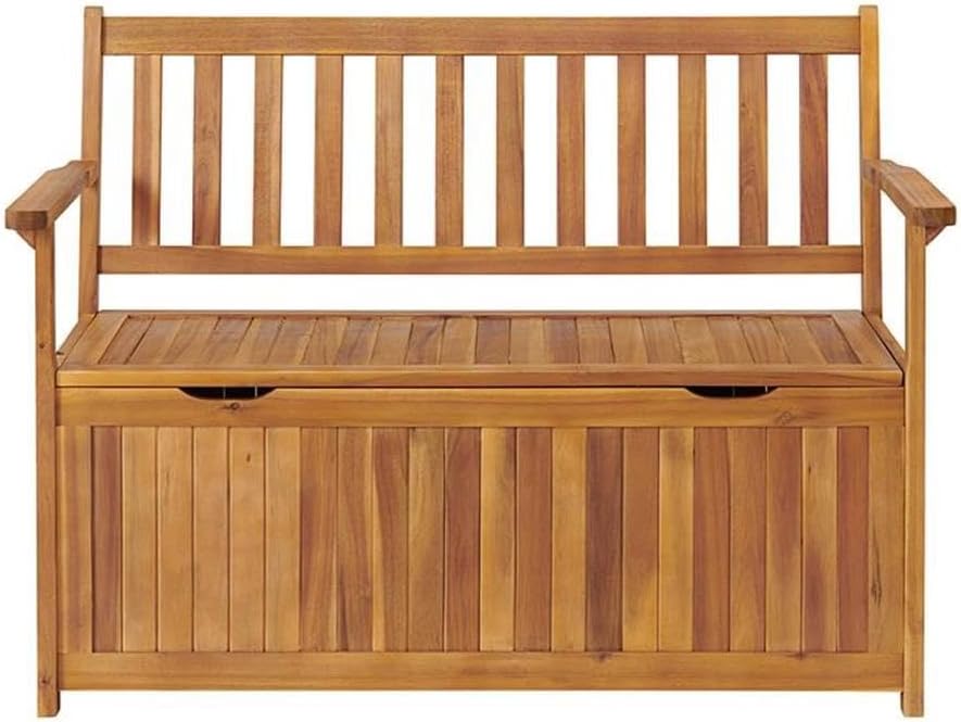 Londonderry 47 in. W Acacia Wood Outdoor Storage Bench, Store Blankets, Cushions, 100% Weather Resistant Wood, Perfect for Modern Garden Setting, Outdoor Furniture, Patio Bench, Garden