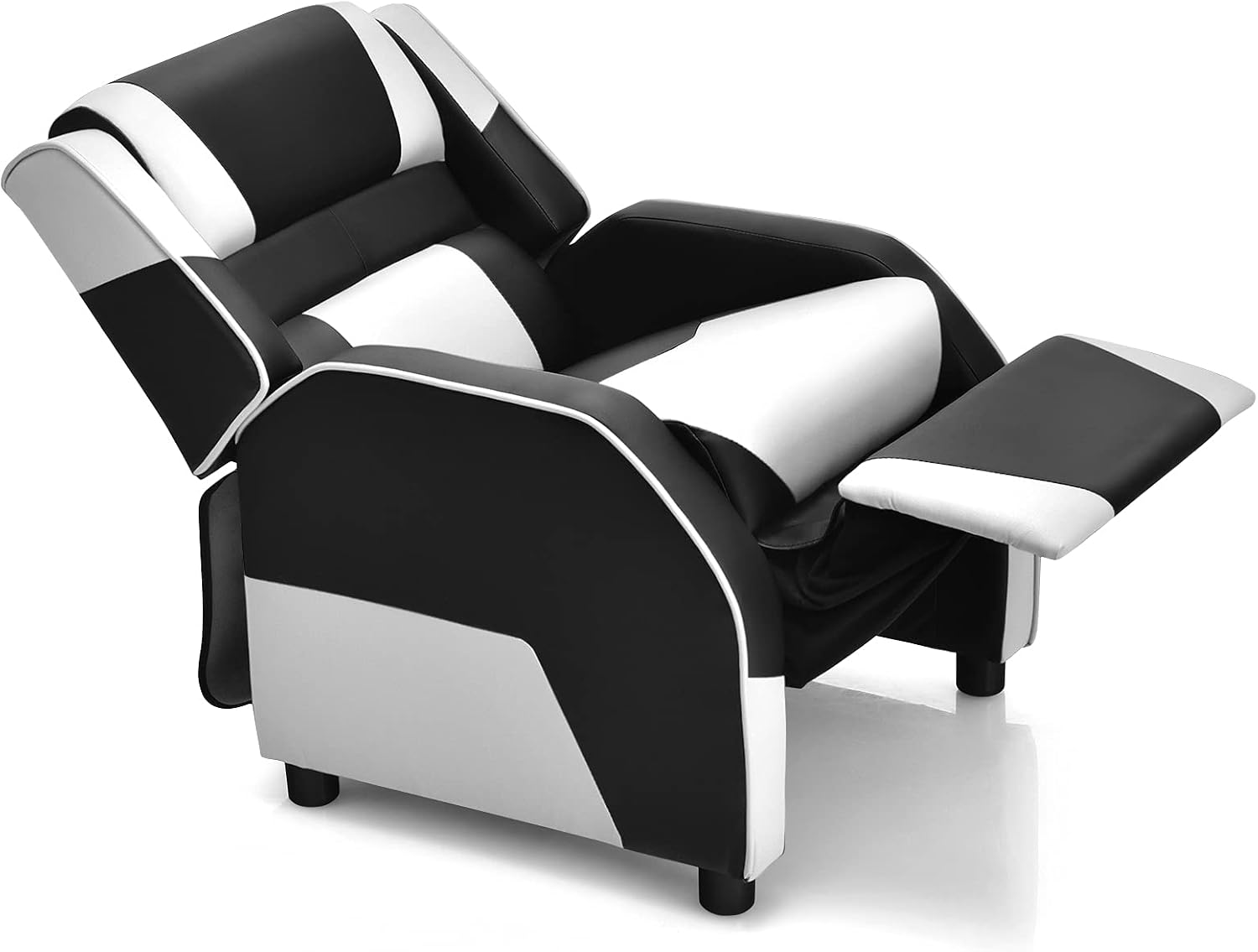 ARLIME Kids Recliner, PU Leather Kid Lounge Chair w/Footrest, Armrest, Headrest & Lumbar Support, Adjustable Gaming Toddler Sofa Armchair for Boys Girls (White)