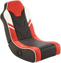 X-Rocker Shadow Gaming Chair for Kids and Juniors, 2.0 Audio Floor Rocker, Low Folding Rocking Seat with 2 Stereo Sound Speakers, Padded Foam Gaming Seat for Children for XBOX, PS4, PS5, Switch - RED