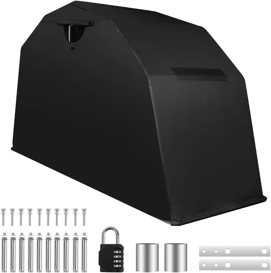 PROEZE Heavy Duty Motorcycle Shelter Storage Sheds Motorcycle Garage, 136'x54' x75' Motorcycle Cover Waterproof Outdoor Motorcycle Tent with Lock