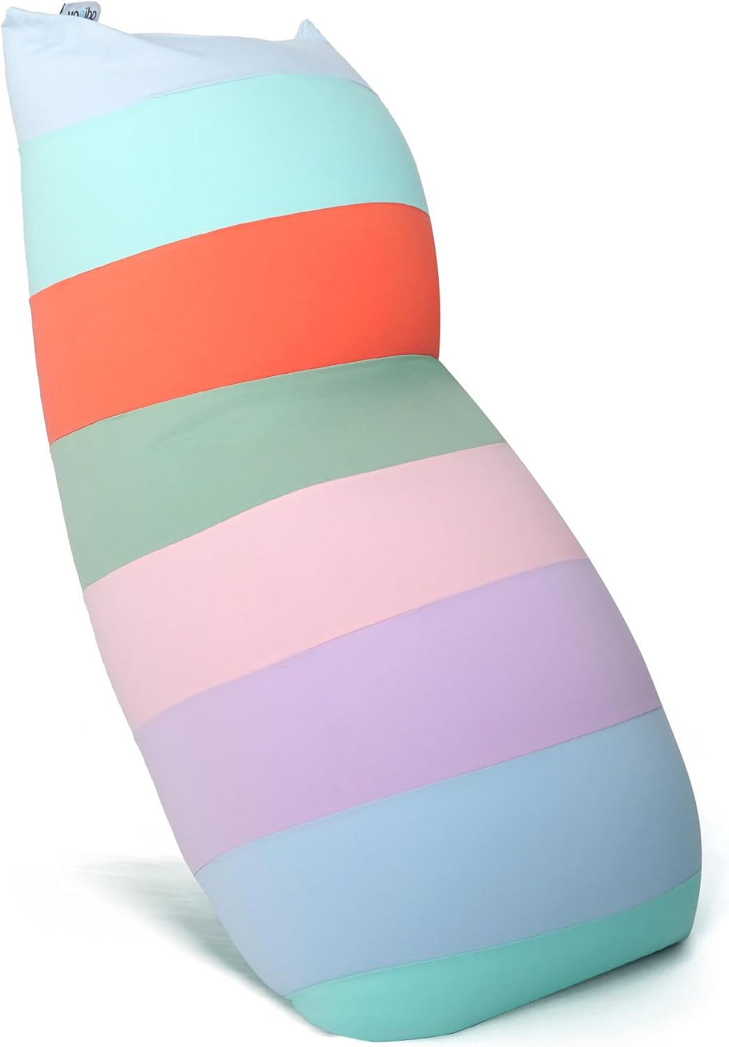 Yogibo Short Bean Bag Lounger Chair for Adults, Kids and Teens with Filling, Soft, Plush, Comfy, Sensory Lounge Beanbag Loveseat, Washable Cover, Rainbow Pastel