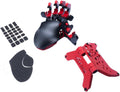AZERON Cyborg ll Keypad Bundle – Programmable One Handed Gaming Keyboard for PC, Hall Effect Joystick and 30 Programmable Keys, Magnetic Stand and Grip Tapes Included (Red, Cyborg ll Bundle)