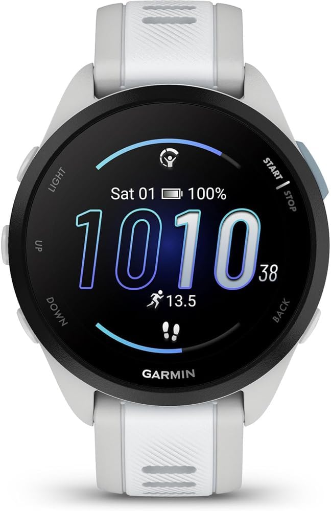 Garmin 010-02863-31 Forerunner 165 Music Smart Sport Watch, Mist Gray + Whitestone Bundle with Deco Essentials 2X Tactical Emergency Paracord Multipurpose Bracelet and 2X Screen Protector