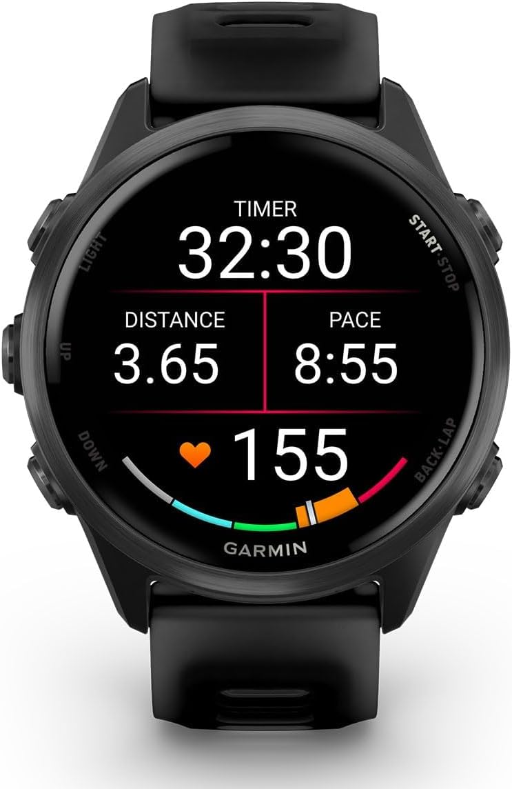PlayBetter Garmin Forerunner 570 (42mm, Slate Gray/Translucent Black) Advanced GPS Running and Triathlon Smartwatch Bundle HD Screen Protectors & Wireless Earbuds