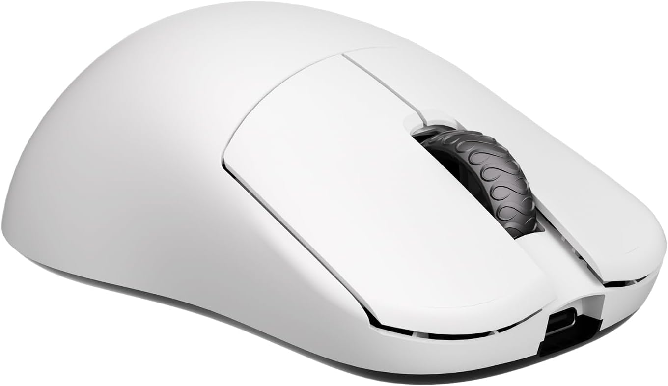 Lamzu Inca Gaming Mouse, 8K Polling Rate, Optical Switches, TTC Encoder, Paw3950 IC, Nordic 52840 MCU, Symmetrical high-Hump, Recommended for Claw-Grip Gamers, 8K Dongle Included (White)