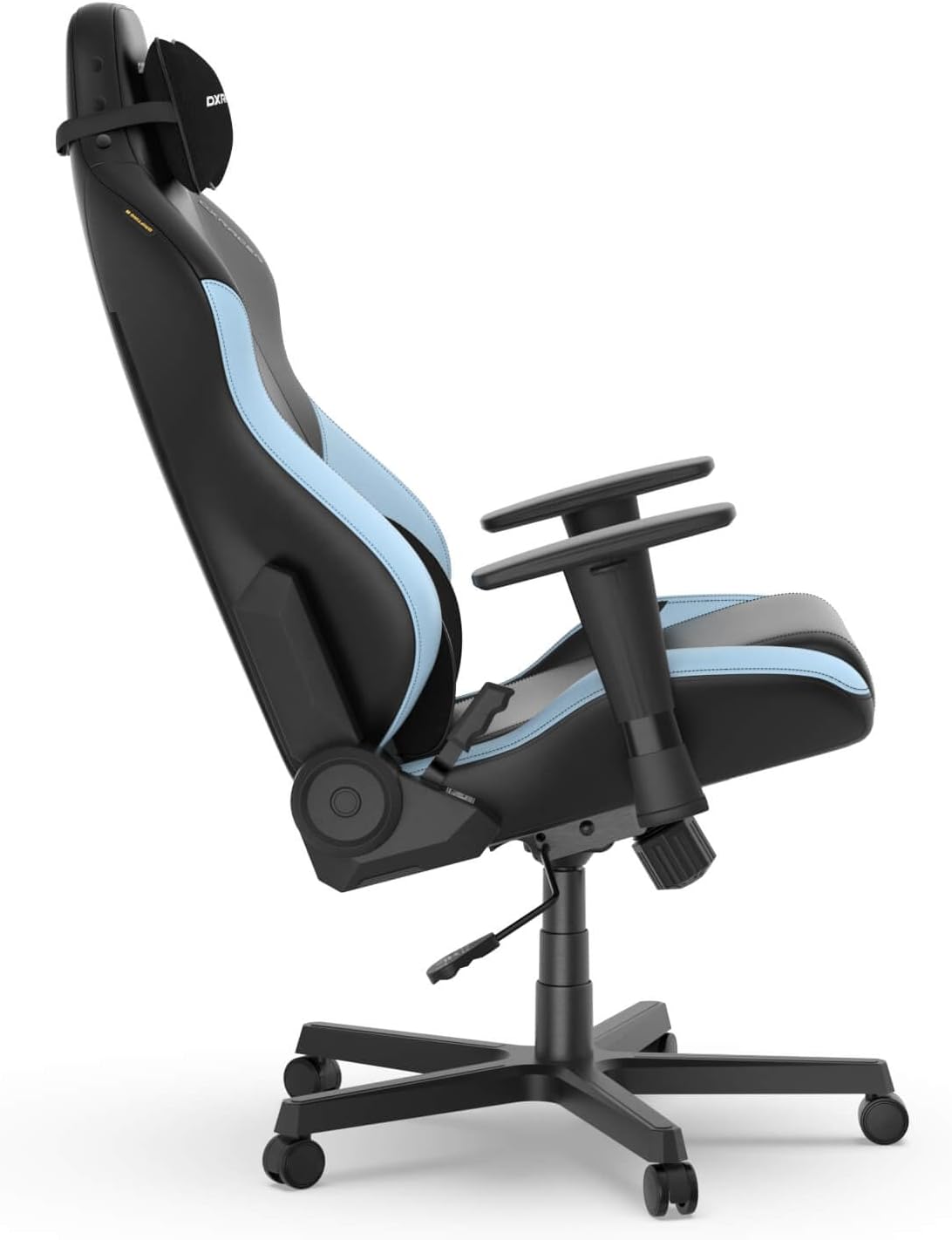 DXRacer Drifting L Ergonomic Video Gaming Chair with Lumbar Support and Headrest, Office Reclining Computer Chair for Adults, Racing Style Height Adjustable (EPU Leatherette, Black Blue)