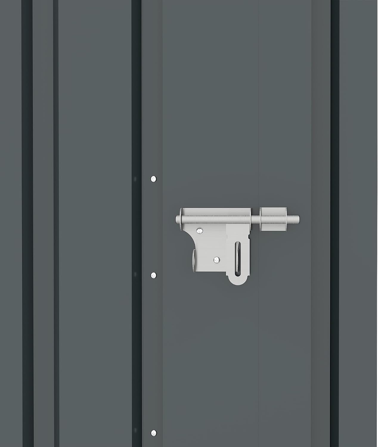 KEIKI 2-in-1 Outdoor Storage Shed & Tool Cabinet, 4.6FT Metal Garden Shed with Lockable Compartment, Open Firewood Rack, Waterproof Small Outside Storage Shed, Galvanized Steel, Dark Gray