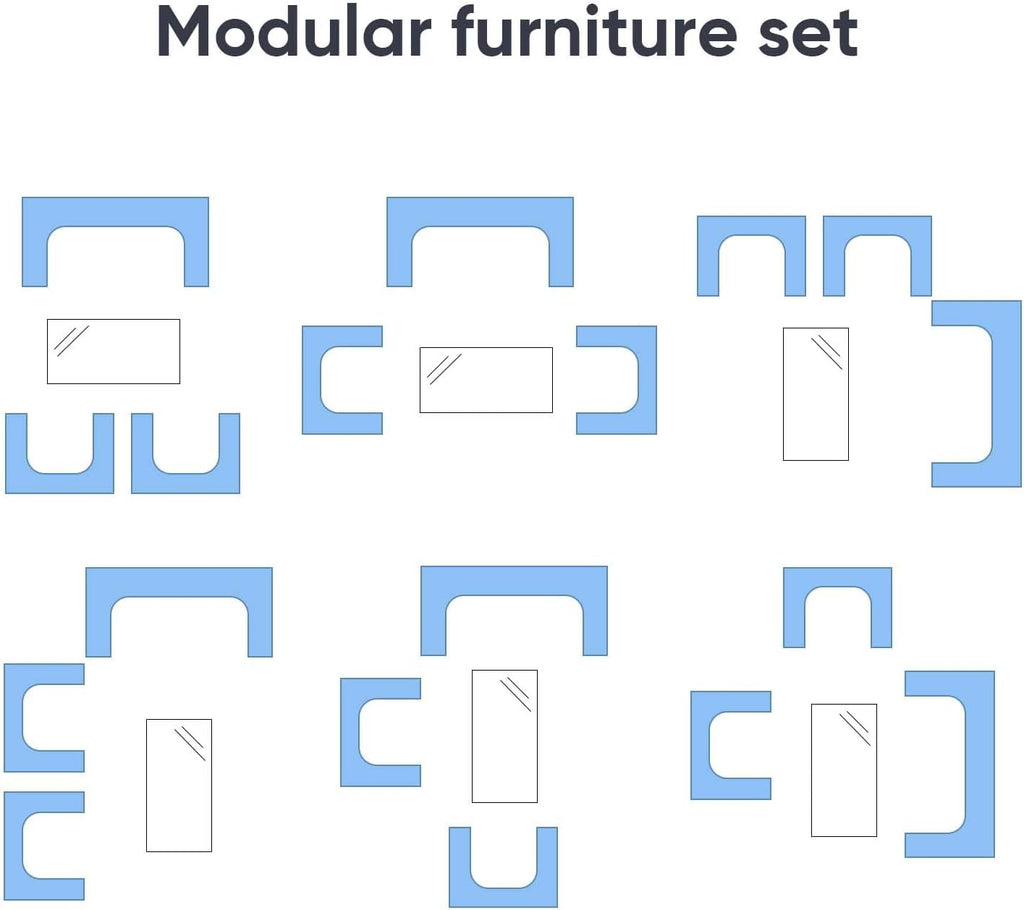 Outdoor Furniture Set of 4 Pieces with PE Waterproof Rattan Tempered Glass Table and Thick Cushions Suitable for Gardens Porches Terraces and Balconies Easy to Assemble Black and Beige