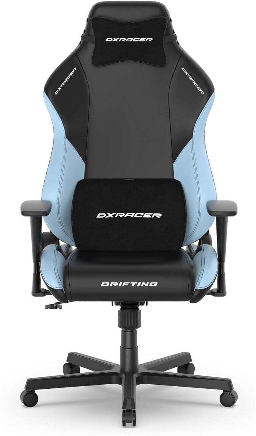DXRacer Drifting L Ergonomic Video Gaming Chair with Lumbar Support and Headrest, Office Reclining Computer Chair for Adults, Racing Style Height Adjustable (EPU Leatherette, Black Blue)