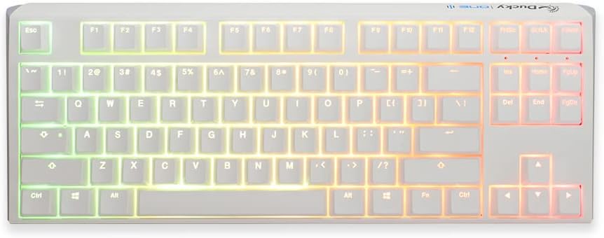 Ducky One 3 TKL Pure White Hotswap RGB Mechanical Keyboard (Cherry MX Brown)