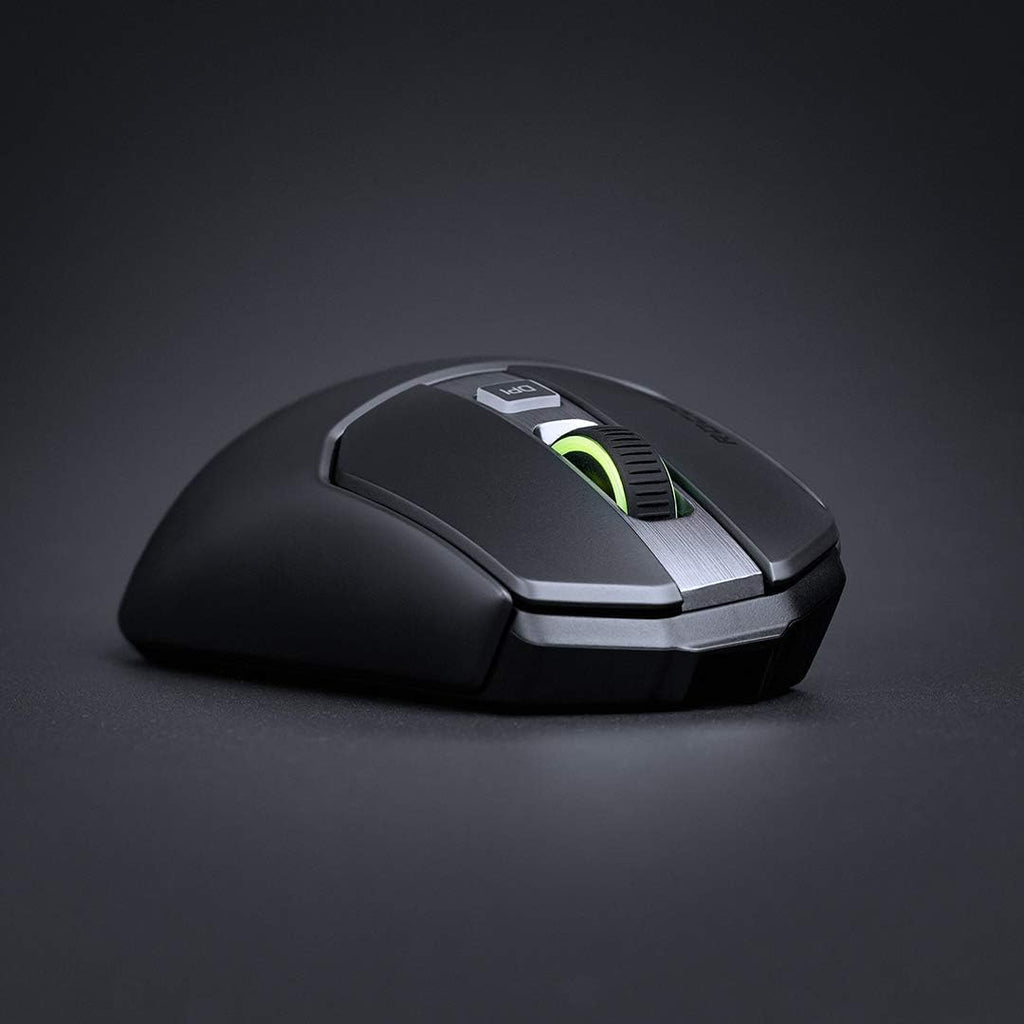 ROCCAT Kain 200 Wireless PC Gaming Mouse, AIMO RGB Backlit Lighting, Owl-Eye Optical Sensor, Ergonomic Mouse Feel, 5 Side Buttons, Adjustable Up to 16,000 DPI, Up to 50 Hour Battery Life, Black