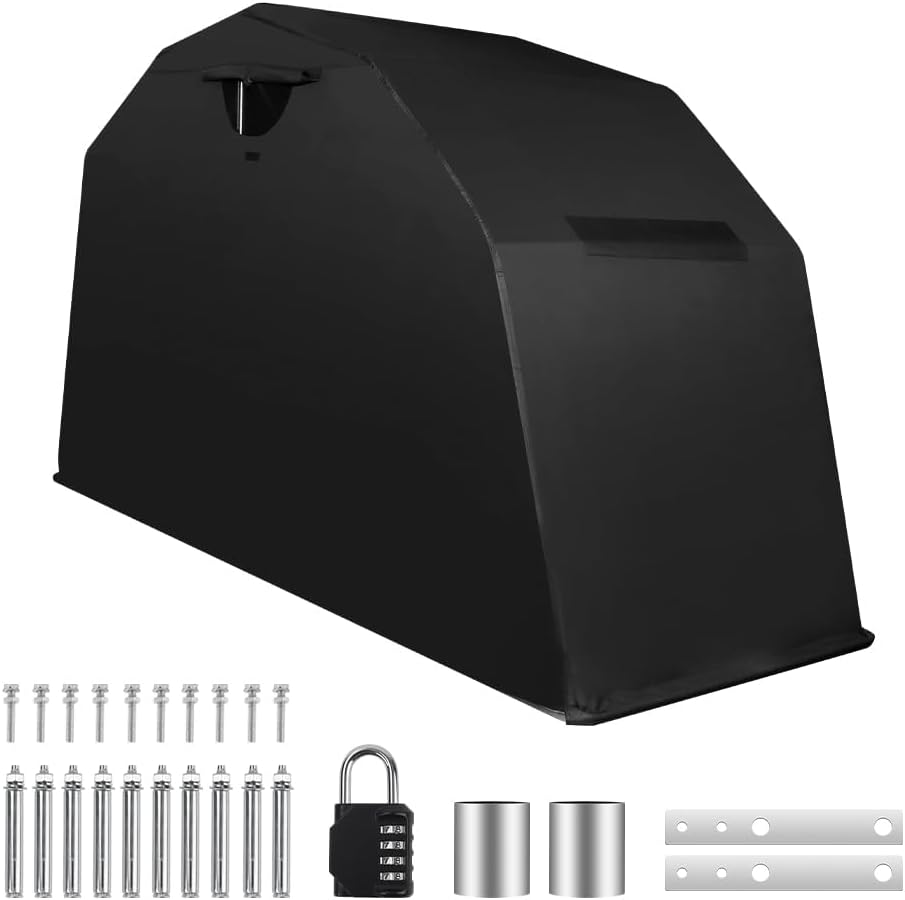 PROEZE Heavy Duty Motorcycle Shelter Storage Sheds Motorcycle Garage, 106.3'x 41.3'x 61.1' Motorcycle Cover Waterproof Outdoor Motorcycle Tent with Lock