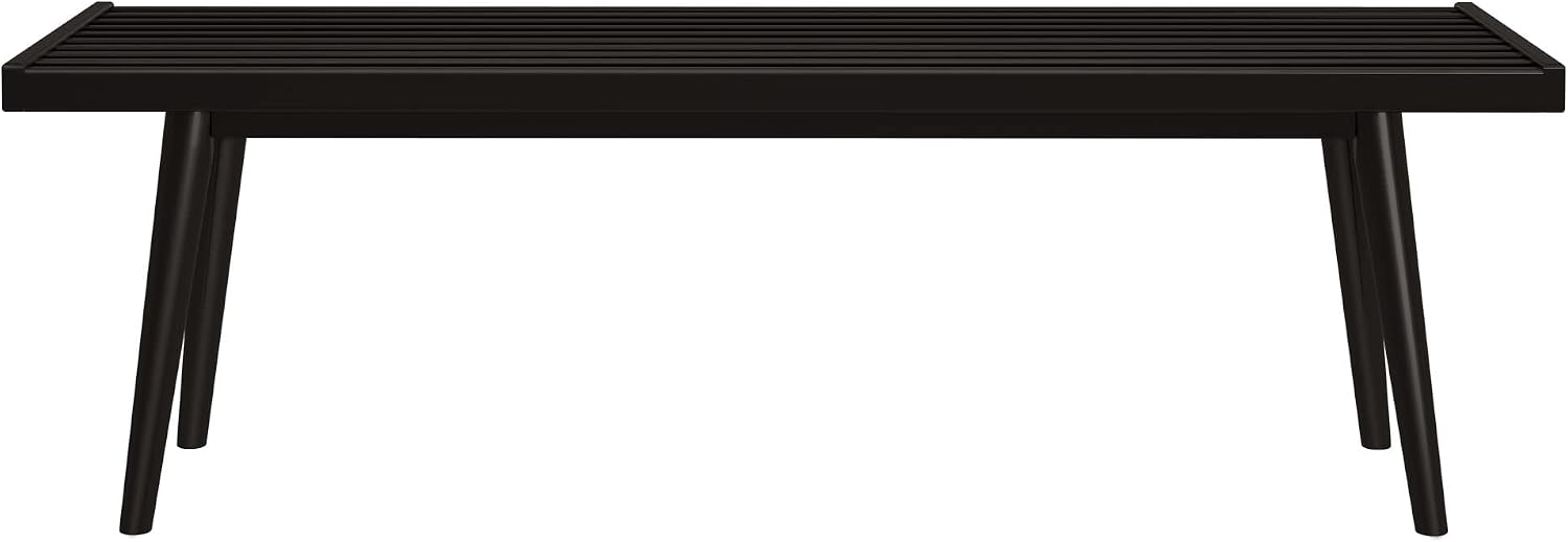 Plank+Beam Mid-Century Modern Entryway Bench, Black