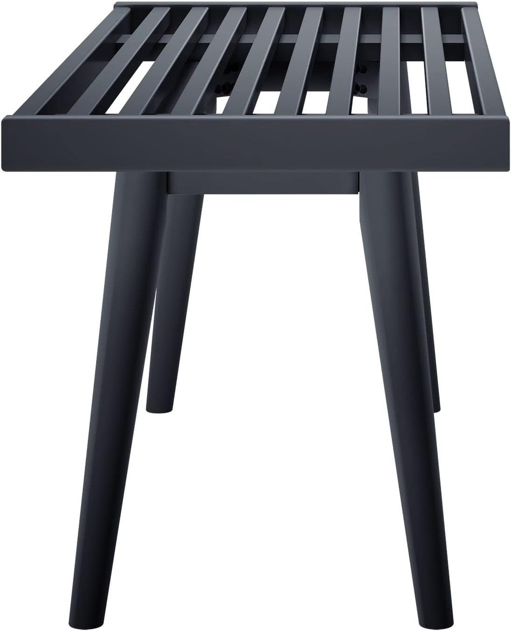 Plank+Beam Entryway Bench, Wooden End of Bed Bench for Bedroom, Mid-Century Modern Square Bench for Hallway, Living Room, Indoor, Porch, 41.25', Black