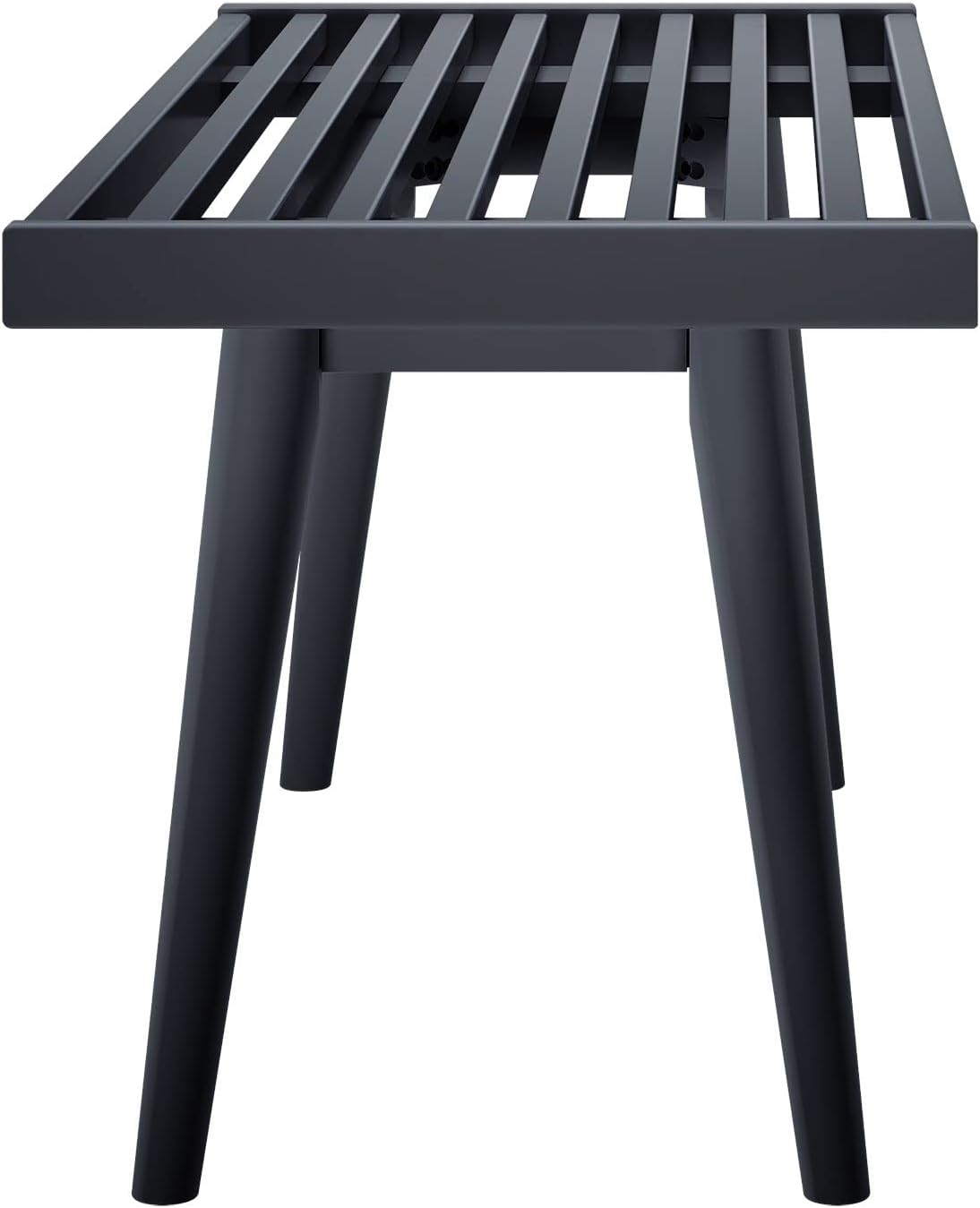 Plank+Beam Entryway Bench, Wooden End of Bed Bench for Bedroom, Mid-Century Modern Square Bench for Hallway, Living Room, Indoor, Porch, 41.25', Black