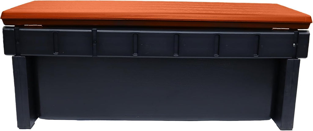 Confer Plastics Two Tier 36' Wide Storage Hot Tub Step: Durable, Multi-Functional, Non-Skid Spa Steps, Easy Installation, Sturdy, Long Lasting Upgrade to Your Space. Proudly Made in USA. - Redwood
