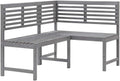vidaXL Patio Corner Bench, Outdoor Wooden Bench for Garden Park Potting Picnic, Solid Acacia Wood, Easy Assembly, 39.4' x 55.1' x 35.8' Grey