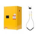 VEVOR Flammable Cabinet 18' x 24' x 65', 13 Gallon Flammable Storage Cabinet with Adjustable Shelf, Cold-Rolled and Galvanized Steel Fire Cabinets, for Commercial Industrial Home Use, Yellow