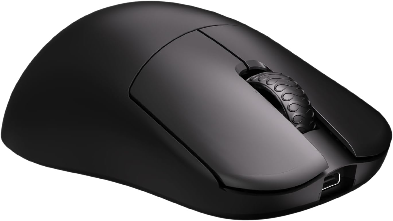 Lamzu Inca Gaming Mouse, 8K Polling Rate, Optical Switches, TTC Encoder, Paw3950 IC, Nordic 52840 MCU, Symmetrical High-Hump, Recommended for Claw-Grip Gamers, 8K Dongle Included (Black)