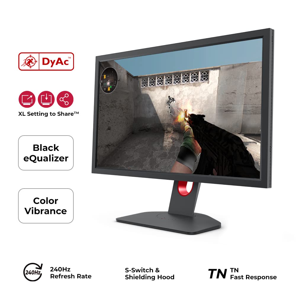 BenQ Zowie XL2746K 27-inch 240hz Gaming Monitor | 1080P 1ms | DyAc+ | Color Vibrance | Black Equalizer | Enhanced Height, Tilt and Base Adjustment | XL Setting to Share | S-Switch | Shield