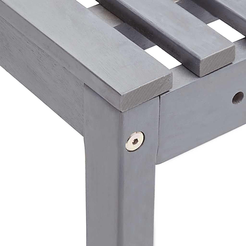 vidaXL Patio Corner Bench, Outdoor Wooden Bench for Garden Park Potting Picnic, Solid Acacia Wood, Easy Assembly, 39.4' x 55.1' x 35.8' Grey